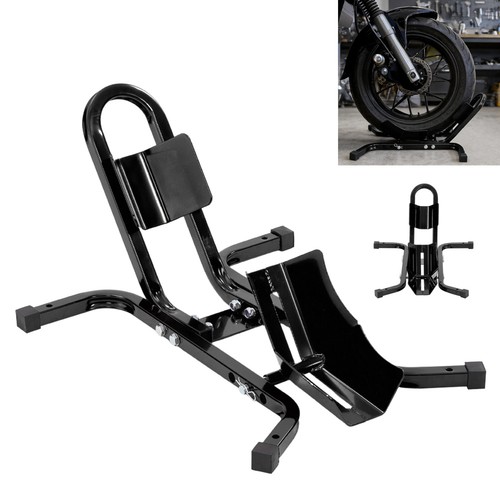 Motorbike front wheel - front, chock