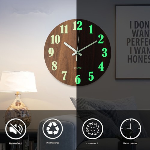 Round luminous wall clock - luminous,