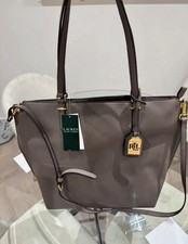 (Brand New)Ralph Lauren- Faux Leather Medium Abby Tote - Olive Green Gold  