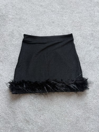 Women black feather trim - black,