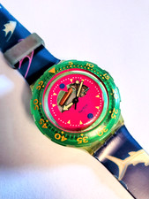 Swatch Scuba Usato Happy Fish SDN101 1991 Orologio da polso Anni 90 Vintage