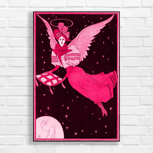 Celestial angel pink canvas - angel,