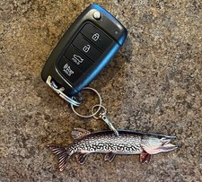 Northern Pike Fish Keychain, Realistic Fish Keychain, Boat Keychain
