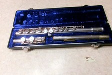 SOLID SILVER Gemeinhardt Vintage FLUTE 2S w/ Case -PARTS or REPAIR or USE