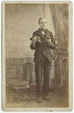 VINTAGE MEDICAL EYE ANOMALY STRANGE ODDITY: Blind Man Sign Language Cabinet Card