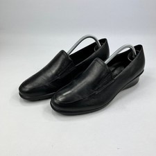 Ecco Womens Black Leather Slip