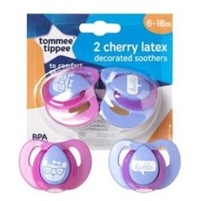 Tommee Tippee Cherry Latex Soother 2Pk (6-18m)
