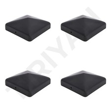 PYRAMID SQUARE METAL Black  FENCE / GATE POST CAP TOP 100mm x 100mm 4"