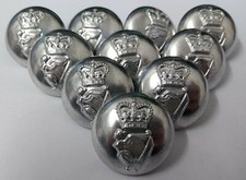 Genuine British Army Issue X10 Irish Guards Silver Dress Buttons 24.5mm ASBT116