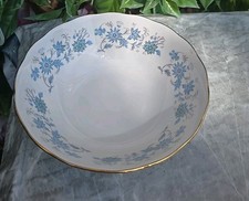 Vintage Colclough China Braganza Cereal Dessert Bowl 6x2¾" Blue Flower Gold Edge