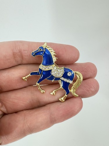 Vintage style blue horse - style,