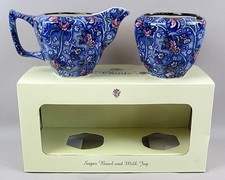 Ringtons "Maling" Chintz Milk Jug & Sugar Bowl Decorative Floral Tableware Blue