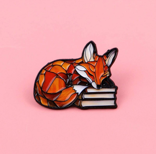 Fox enamel pin - fox,