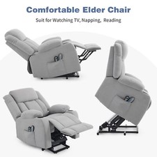 Electric Riser & Recliner Chair w/ Vibration Massage & Heat for Elderly Laborer
