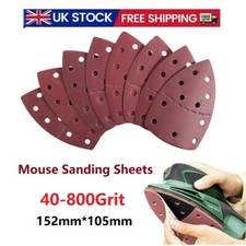 40-1000 Grits Mouse Sanding Sheets Triangular Sander Pads 11-Holes Sand Paper