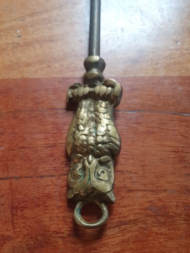 Vintage brass shoe horn owl - shoe,