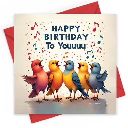 Birthday card cheerful singing - birthday,