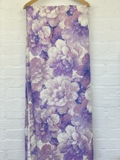 Vintage Retro Mid Century Curtains / Cotton / Purple Floral / Xl / 66” W 88” L