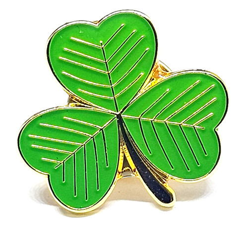 Irish shamrock pin badge - shamrock,