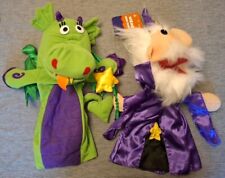 2 Early Learning Centre ELC hand puppets Wizard & Dragon