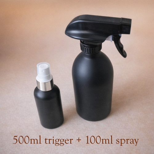 Matte black glass - black, bottle