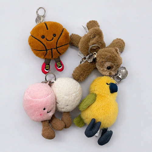 Plush keychain backpack charm - plush,