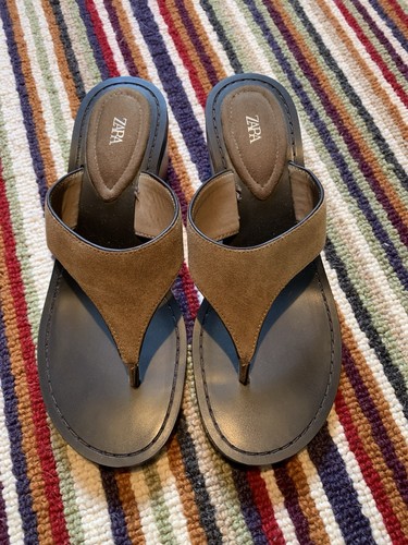 Zara brown black - brown/black, suede