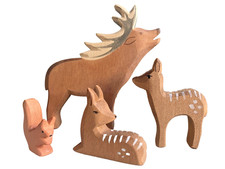 Ostheimer Set Wooden Woodland Animals Handcrafted Waldorf Montessori Toy