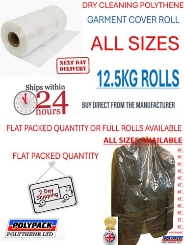 Polythene garment covers poly - polythene, covers/poly
