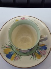 Art Deco Clarice Cliff Spring Crocus Cup & Saucer. Small Chip In Rim Of Cup