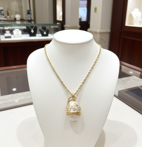 Faberge egg pendant necklace - faberge,