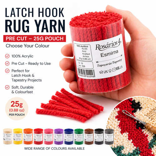 Pre cut latch hook rug - rug, yarn