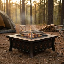 Outdoor Fire Pit Square Metal