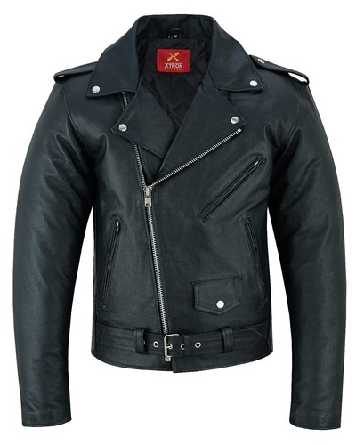 Mens brando leather jacket - leather,