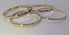 375 9ct Solid Yellow Gold Bangle X 1 - Ladies - Fully Hallmarked - Stackable
