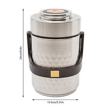 3-Tier Sealed Stackable Food Thermos Silver Insulated Thermal Lunch Box