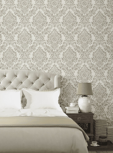 Muriva cream damask wallpaper - muriva,
