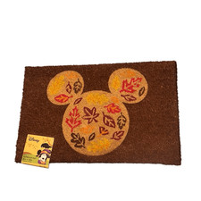 Disney Mickey Mouse coir doormat brown fall autumn rug 18x28 NEW