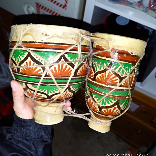 Ceramic bongo drums - drums, pair