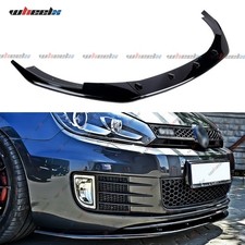 FRONT BODY KITS LIP SPOILER SPLITTER GLOSS BLACK FOR VW GOLF MK6 GTI 2008-2013