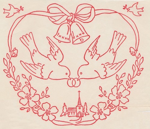 Vintage embroidery transfer - vintage,