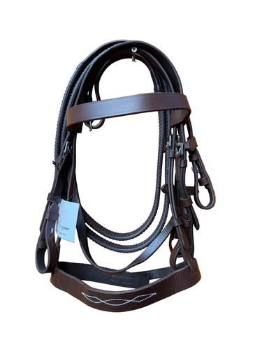 Leather hunter horse bridle - leather,