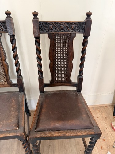 Six antique chairs wooden with - six,
