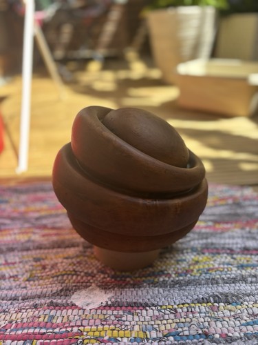 Vintage wooden hat block - block,