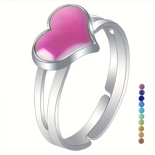 Adjustable heart mood ring - heart,