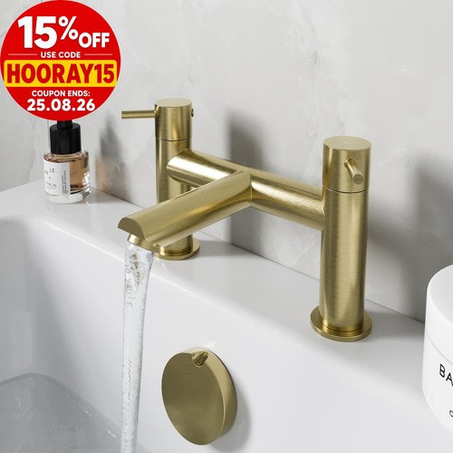 Brushed brass bath mixer - brushed,