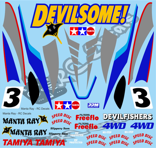 Vintage manta ray decals - manta, /