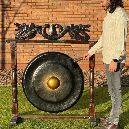 Large gong brown antique - gong, in