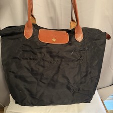 Longchamp Le Pliage Modele Depose Black Nylon Leather Large Shoulder Tote Bag