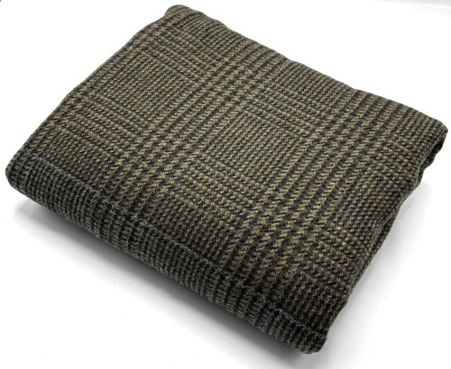 Green check wool fabric - check,